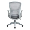 Litulo pakoworld office chair mesh fabric in grey shade 51x50.5x98/106cm