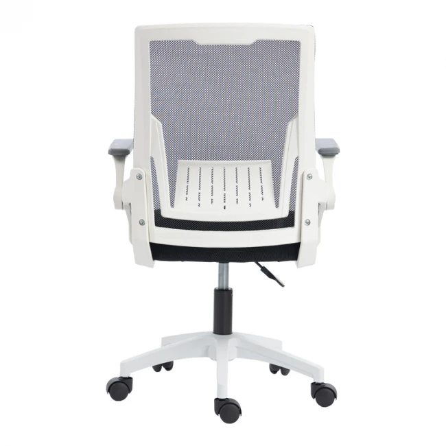 Καρέκλα γραφείου εργασίας Penza pakoworld λευκή - mesh μαυρο 48x58x92-102εκ