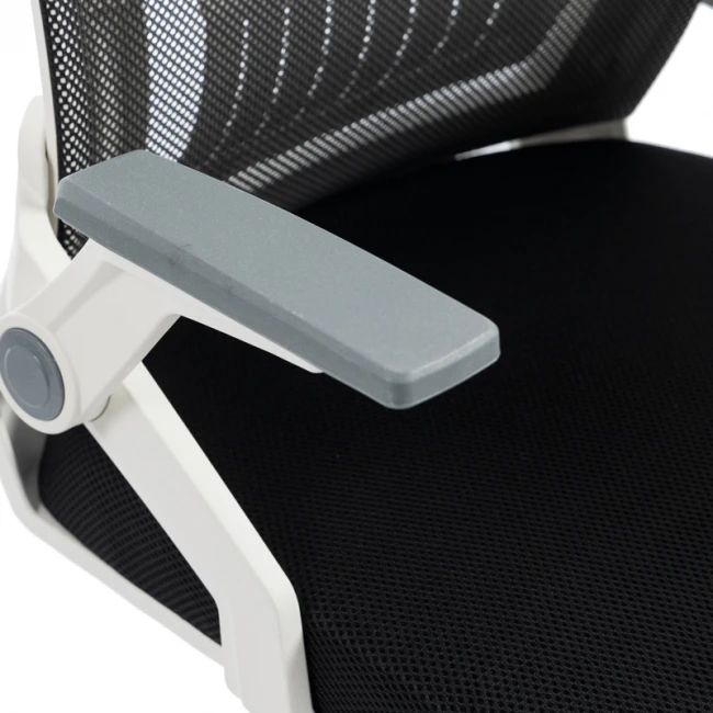 Καρέκλα γραφείου εργασίας Penza pakoworld λευκή - mesh μαυρο 48x58x92-102εκ