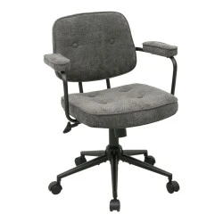 Καρέκλα γραφείου Leberta pakoworld ανθρακί ύφασμα 64x63,5x86-96εκ