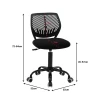 Kid's office chair Kador pakoworld fabric mesh in black color 52x52x72-84cm