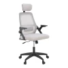 Office chair Peja pakoworld fabric mesh grey-beige and black frame 58x60x107-117cm