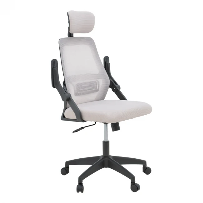 Office chair Peja pakoworld fabric mesh grey-beige and black frame 58x60x107-117cm