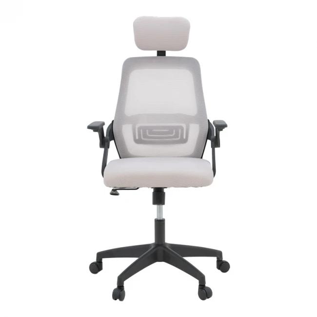 Office chair Peja pakoworld fabric mesh grey-beige and black frame 58x60x107-117cm