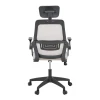 Office chair Peja pakoworld fabric mesh grey-beige and black frame 58x60x107-117cm