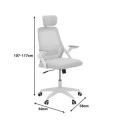 Καρέκλα γραφείου Peja pakoworld mesh ύφασμα μαύρο 58x60x107-117εκ