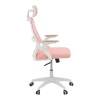 Office chair Peja pakoworld fabric mesh pink-frame white 58x60x107-117cm