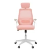 Office chair Peja pakoworld fabric mesh pink-frame white 58x60x107-117cm