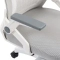 Καρέκλα γραφείου Plymot pakoworld λευκή - mesh γκρι 48x58x112-122εκ