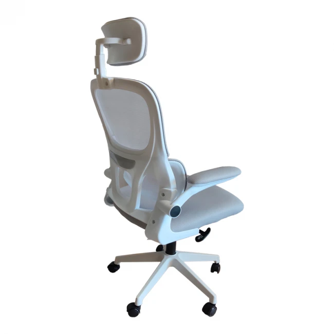 Recko office chair pakoworld mesh fabric in grey shade 64x58x123-133cm