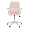 Office chair Reji pakoworld fabric mesh pink-frame white 58x60x89-99cm