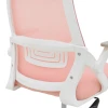 Office chair Reji pakoworld fabric mesh pink-frame white 58x60x89-99cm