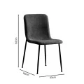 Gratify pakoworld chair anthracite bouclé fabric-leg black metal 43x56x83cm