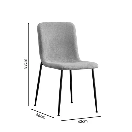 Gratify pakoworld chair gray fabric-leg black metal 43x56x83cm