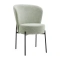Chair Houlian pakoworld mint fabric-black metal leg 46x66x89cm