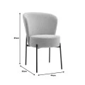 Chair Houlian pakoworld mint fabric-black metal leg 46x66x89cm