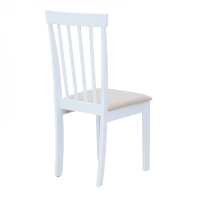 Καρέκλα Houston pakoworld rubberwood σε λευκή απόχρωση 40x49x94εκ