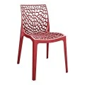Chair Hush pakoworld stackable burgundy red PP 41x53x80.5cm