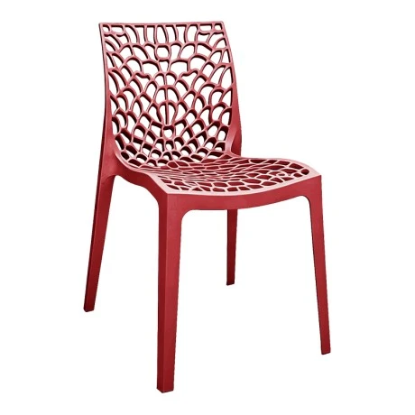 Chair Hush pakoworld stackable burgundy red PP 41x53x80.5cm