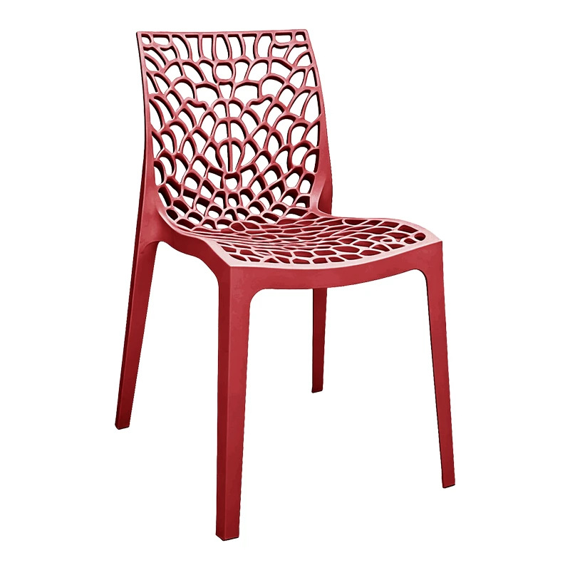 Chair Hush pakoworld stackable burgundy red PP 41x53x80.5cm