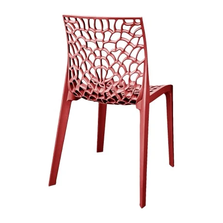 Chair Hush pakoworld stackable burgundy red PP 41x53x80.5cm