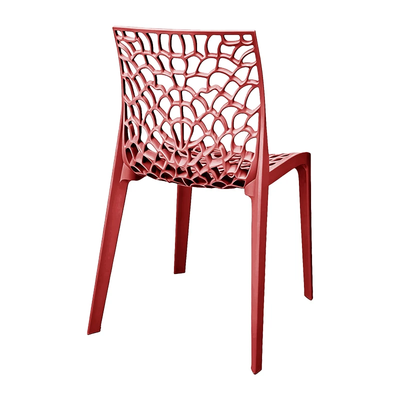 Chair Hush pakoworld stackable burgundy red PP 41x53x80.5cm