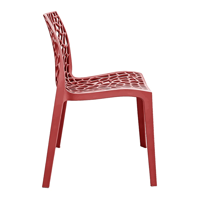 Chair Hush pakoworld stackable burgundy red PP 41x53x80.5cm