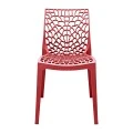 Chair Hush pakoworld stackable burgundy red PP 41x53x80.5cm