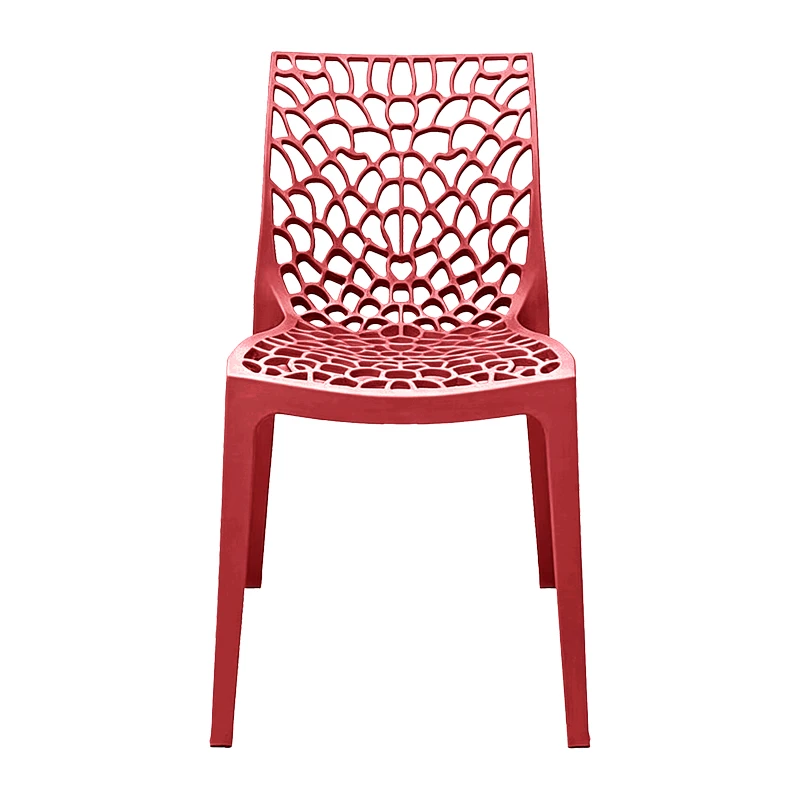 Chair Hush pakoworld stackable burgundy red PP 41x53x80.5cm