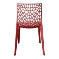 Chair Hush pakoworld stackable burgundy red PP 41x53x80.5cm
