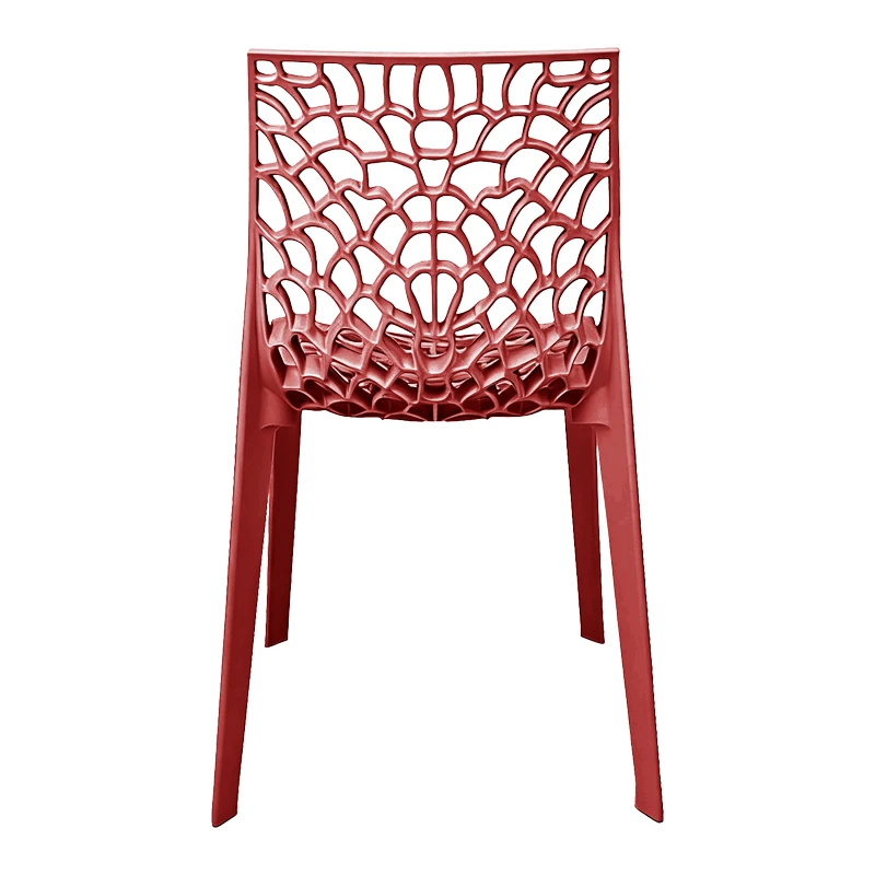 Chair Hush pakoworld stackable burgundy red PP 41x53x80.5cm