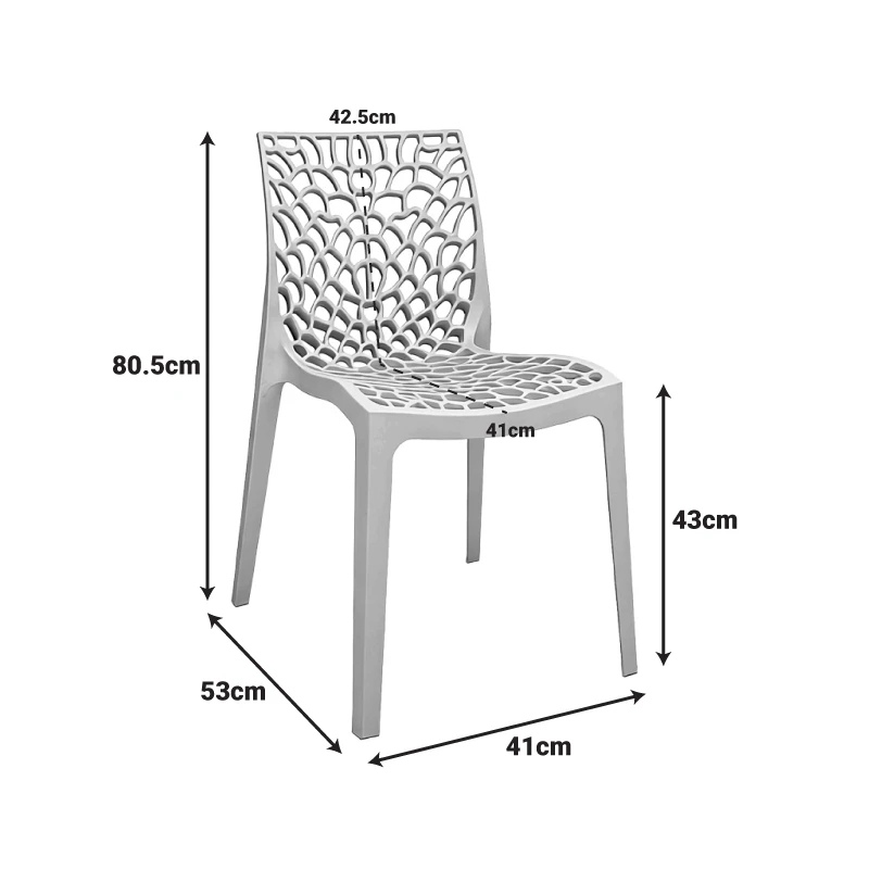 Chair Hush pakoworld stackable burgundy red PP 41x53x80.5cm