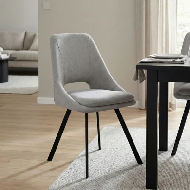 Καρέκλα Initiate pakoworld γκρι ύφασμα-πόδι μαύρο μέταλλο 48x57x85εκ