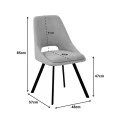 Chair Initiate pakoworld teddy fabric mustard yellow-black metal leg 48x57x85cm