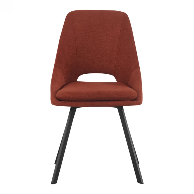 Καρέκλα Initiate pakoworld terracotta ύφασμα-πόδι μαύρο μέταλλο 48x57x85εκ