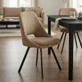 Initiate pakoworld chair bouclé fabric brown-leg black