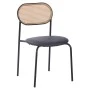 James stackable chair pakoworld pe rattan beige-pu black-metal natural