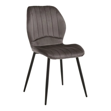 Chair Jelour pakoworld dark grey velvet with black metal leg 55x54,5x84,5cm