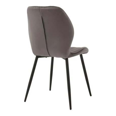 Chair Jelour pakoworld dark grey velvet with black metal leg 55x54,5x84,5cm