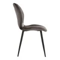 Chair Jelour pakoworld dark grey velvet with black metal leg 55x54,5x84,5cm