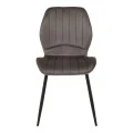 Chair Jelour pakoworld dark grey velvet with black metal leg 55x54,5x84,5cm