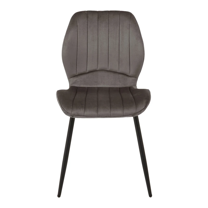 Chair Jelour pakoworld dark grey velvet with black metal leg 55x54,5x84,5cm