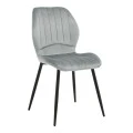 Chair Jelour pakoworld grey velvet with black metal leg 55x54,5x84,5cm