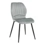 Chair Jelour pakoworld grey velvet with black metal leg 55x54,5x84,5cm