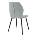 Chair Jelour pakoworld grey velvet with black metal leg 55x54,5x84,5cm