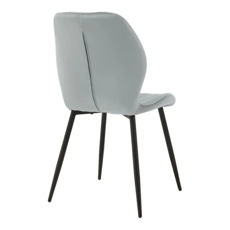 Chair Jelour pakoworld grey velvet with black metal leg 55x54,5x84,5cm