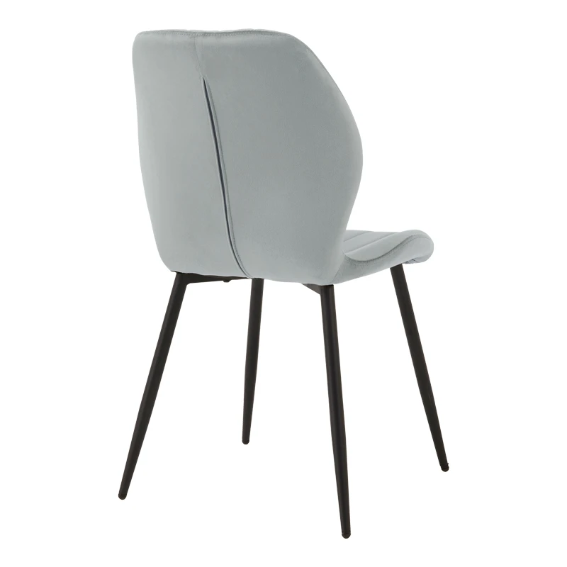 Chair Jelour pakoworld grey velvet with black metal leg 55x54,5x84,5cm