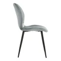 Chair Jelour pakoworld grey velvet with black metal leg 55x54,5x84,5cm