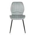 Chair Jelour pakoworld grey velvet with black metal leg 55x54,5x84,5cm