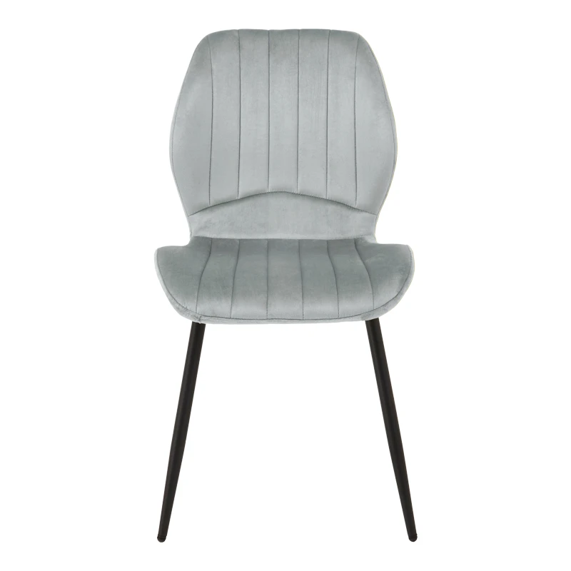 Chair Jelour pakoworld grey velvet with black metal leg 55x54,5x84,5cm